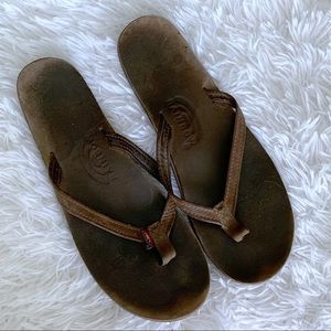 Rainbow Single Layer Classic Leather Sandals